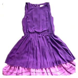 Jessica Simpson pleated tiered purple dress